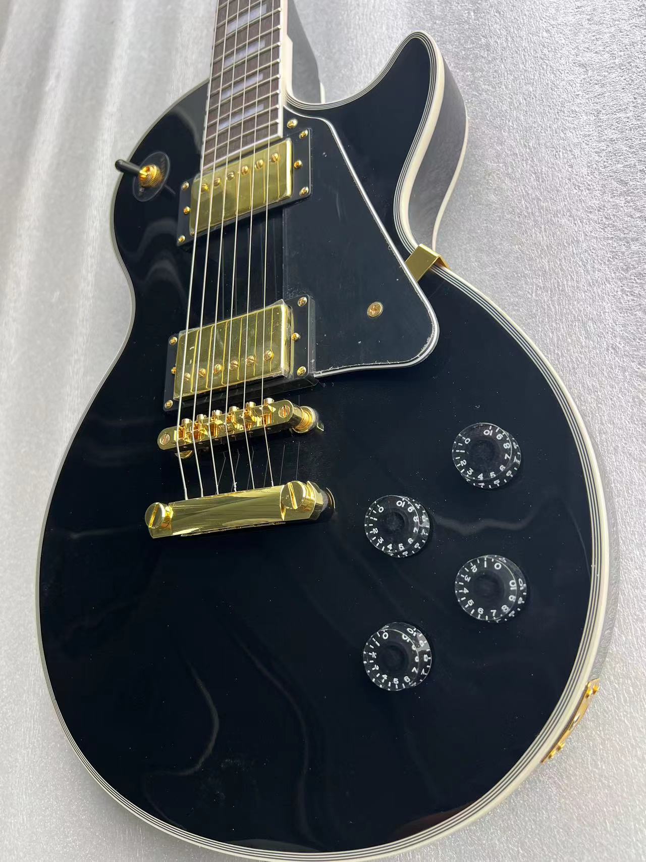 DIY custom LP black guitar