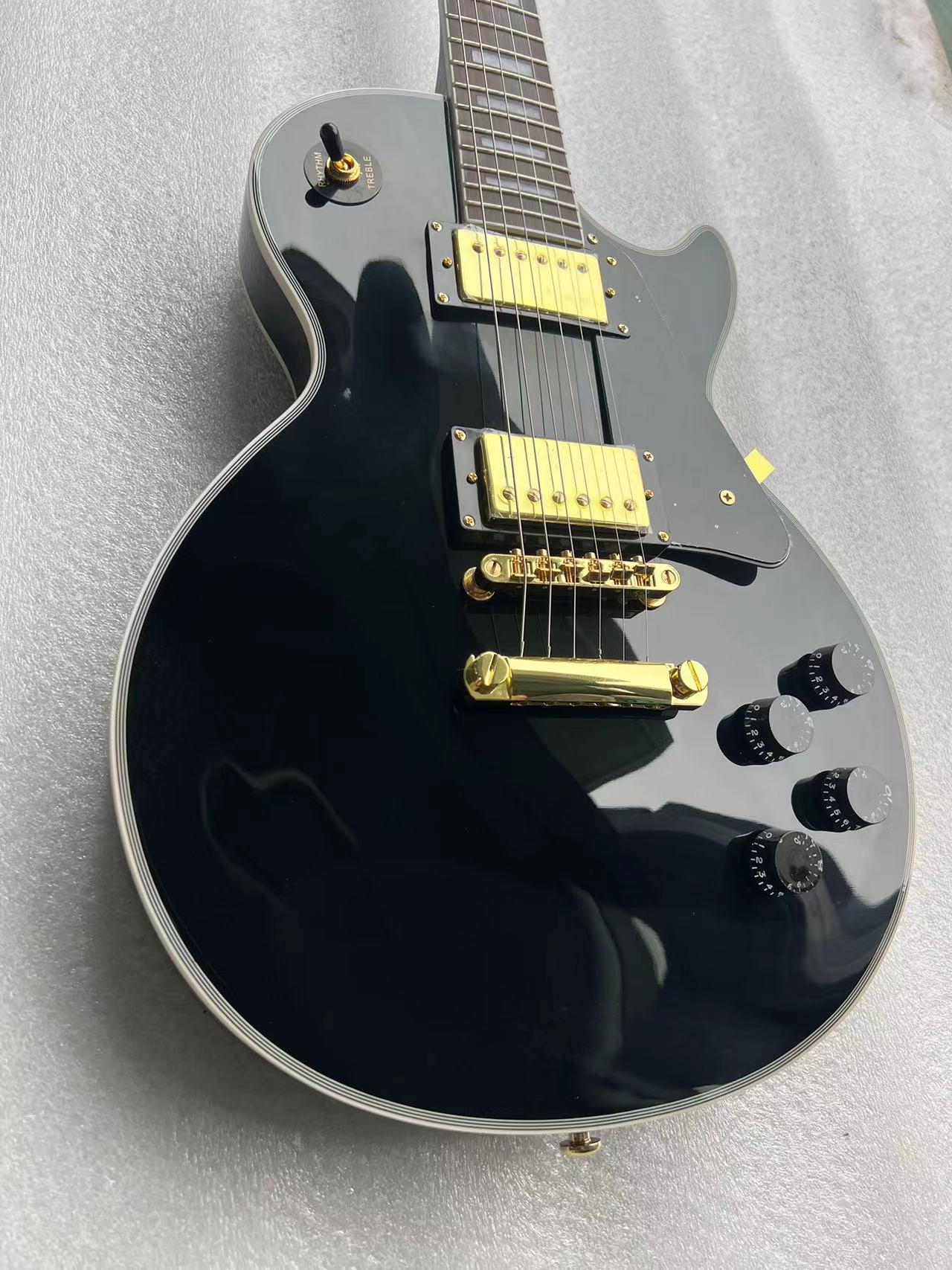 DIY custom LP black guitar