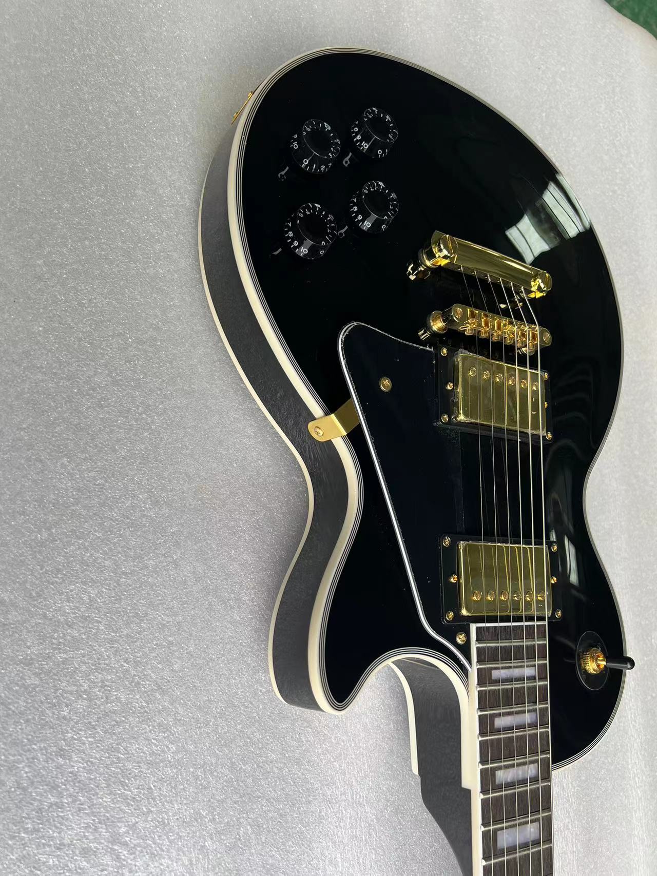 DIY custom LP black guitar